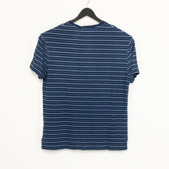 Polo Ralph Lauren Men Classic Fit Striped Cotton Linen Tee Navy Size L - Picture 4 of 8